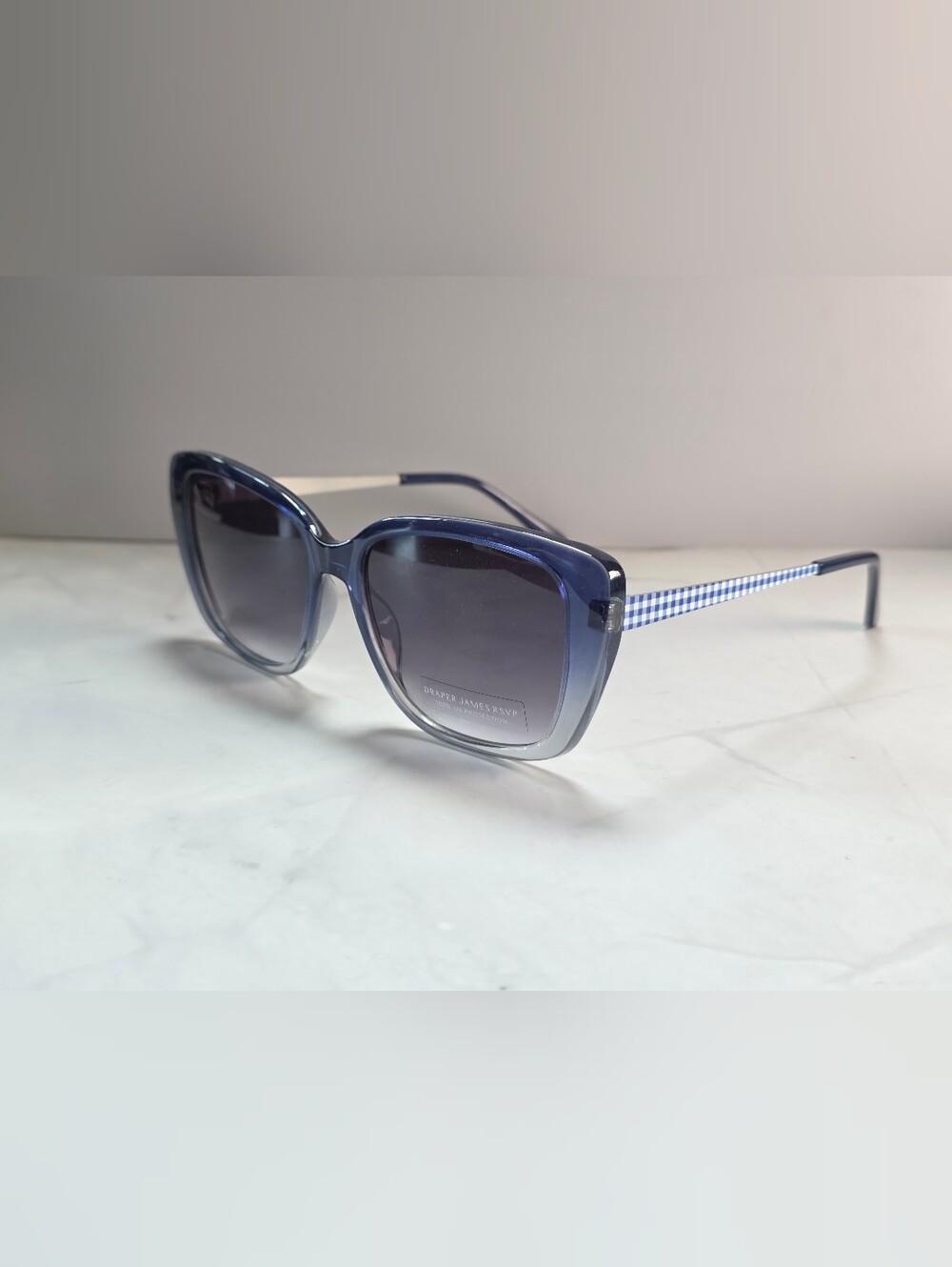 Draper James RSVP Blue Gradient Sunglasses DJ9011 New + Case